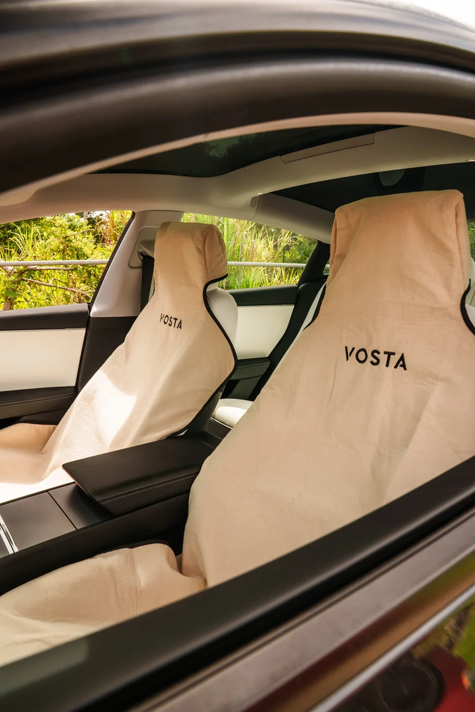 HydroShield seat covers in Desert Sand on both front seats