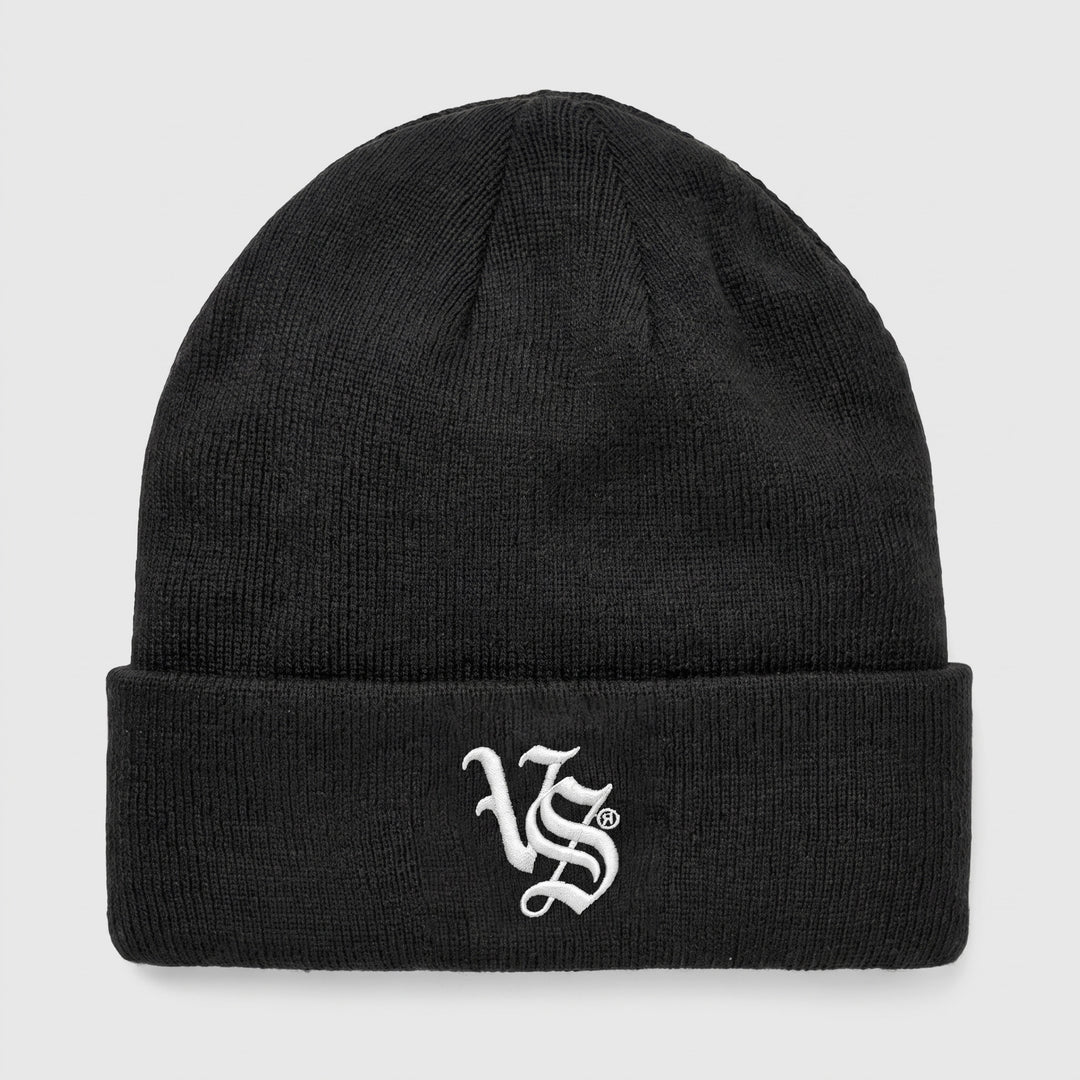 VS Racing Beanie in black, embroidered VS monogram on the cuff
