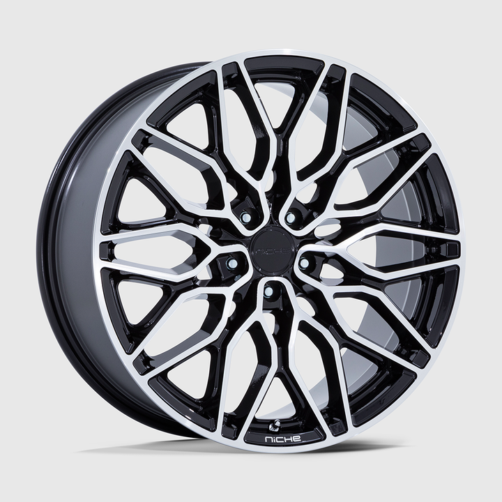 Niche Calabria 5 - Gloss Black w/ Machined Face.