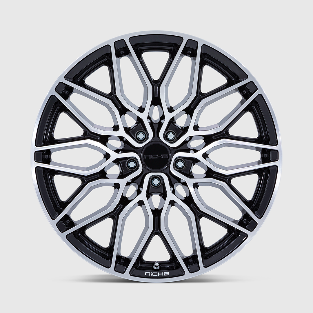 Niche Calabria 5 - Gloss Black w/ Machined Face.