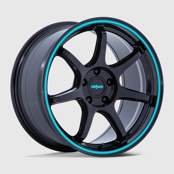 Rotiform BPU - GLOSS BLACK W/ TEAL STRIPE.