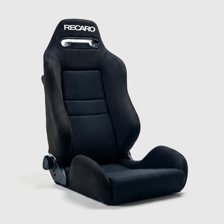 SR3 Style Style Recliner Seat, black Alcantara-style, front three-quarter