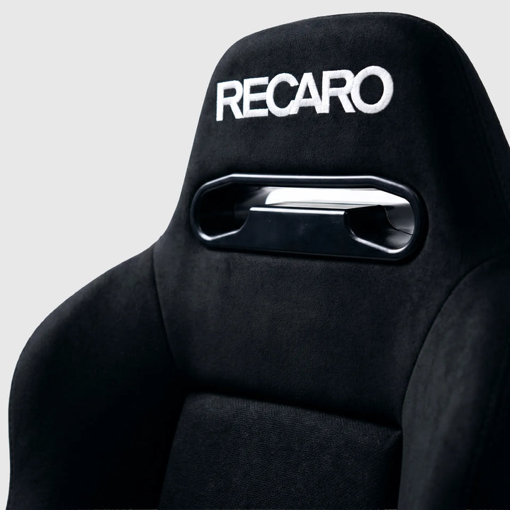 SR3 Style Style Recliner Seat, black Alcantara-style, headrest detail