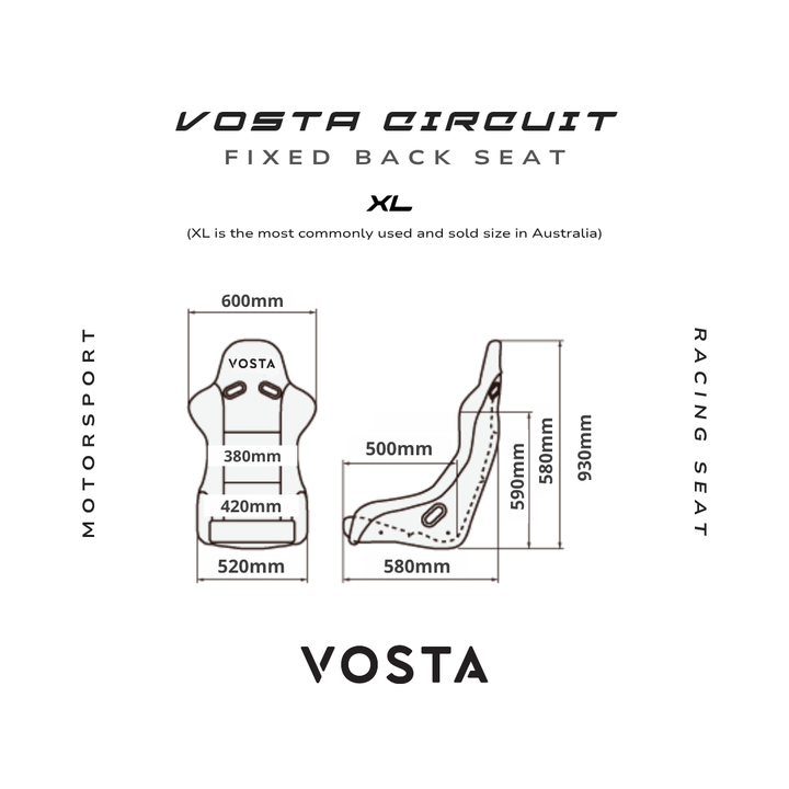 VOSTA Circuit Alcantara Bucket Seat - Fixed