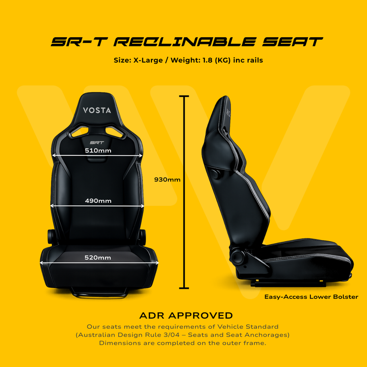 VOSTA SR-T Leather Alcantara Recliner Seat - ADR APPROVED