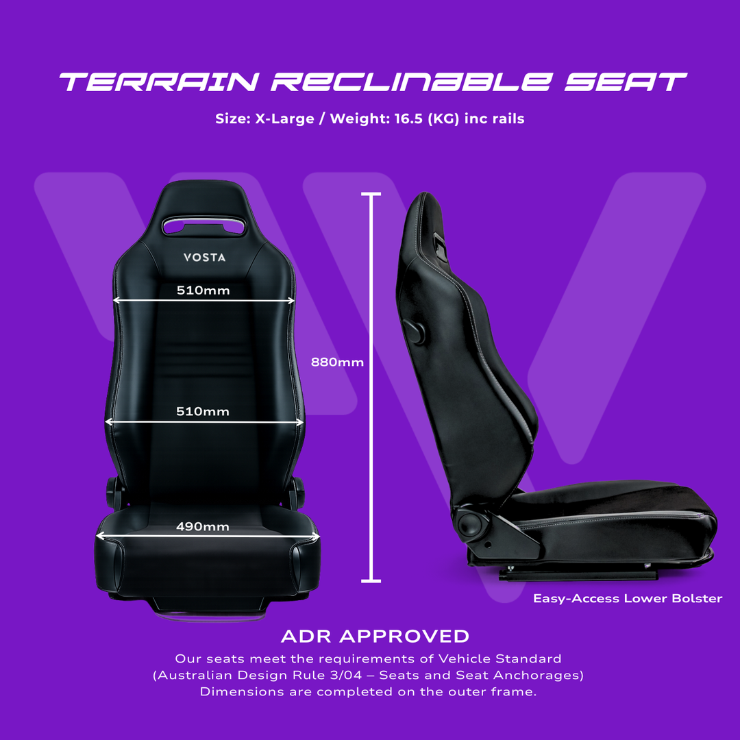 VOSTA Terrain Seat Black Leather Alcantara - ADR APPROVED