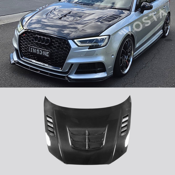 VOSTA A3/S3/RS3 8V (2014-2020) V2 Vented Carbon Bonnet.