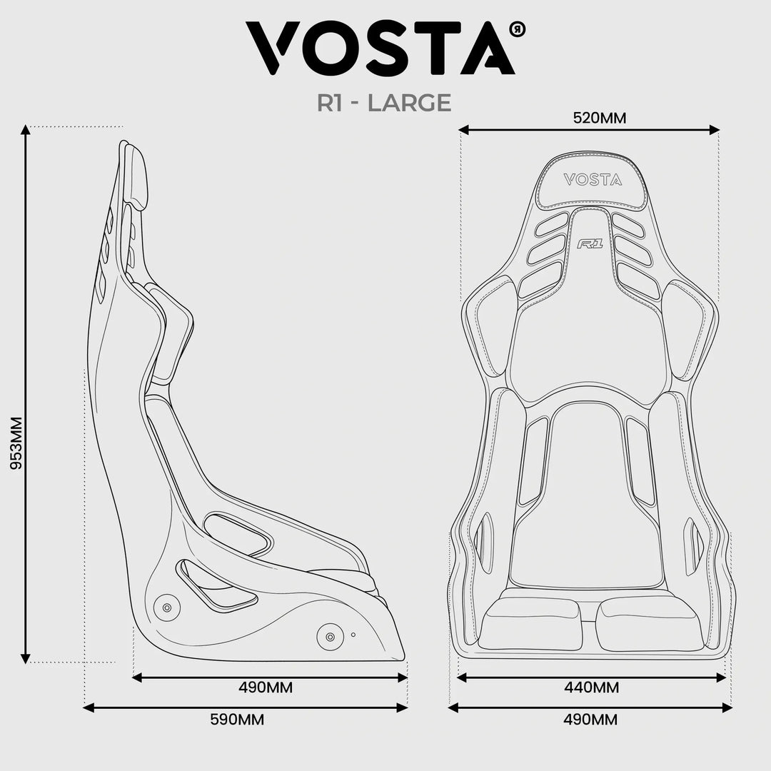 VOSTA R1 Large size guide with dimensions