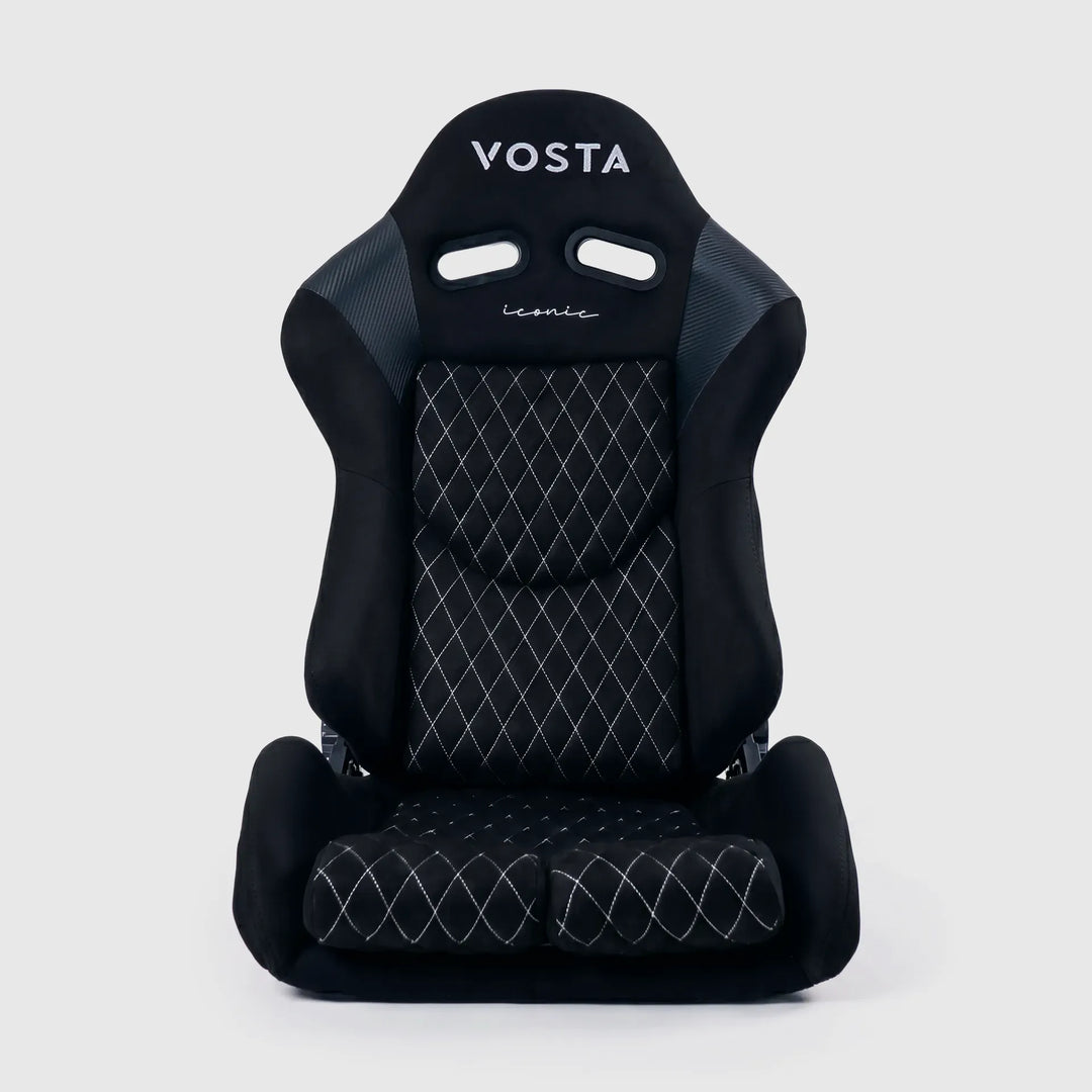 VOSTA Iconic Recliner Seat, Diamond White stitching, front