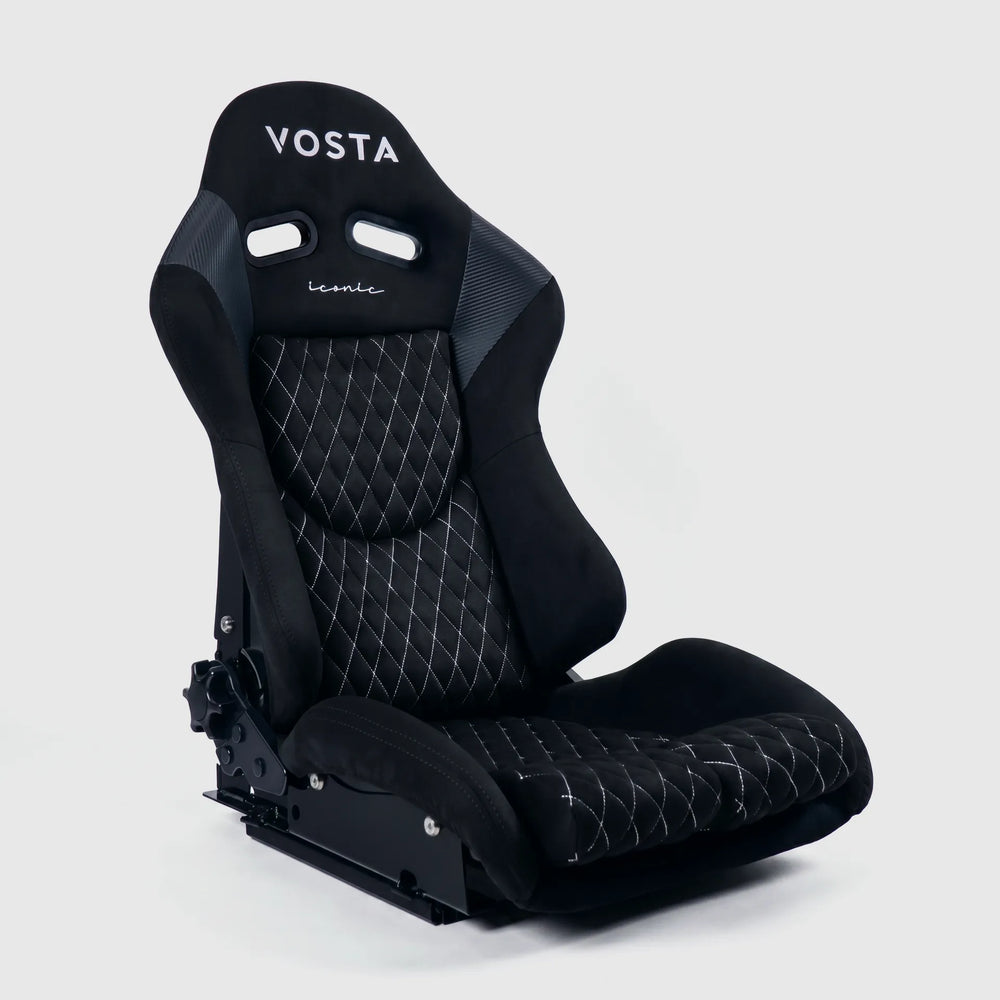 VOSTA Iconic Recliner Seat, Diamond White stitching, front three-quarter